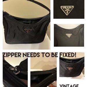 Prada small shoulder bag - used bag -zipper needs to be fixed